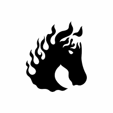 Fire Horse Icon Logo Design Black And
