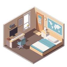 Teenager Or Student Room Interior Icon