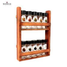2 Layer Kitchen Wooden Spice Rack Wall