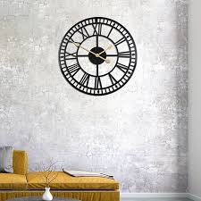 Industrial Metal Wall Clock With Roman