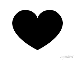 Love Heart Vector Icon Black Silhouette