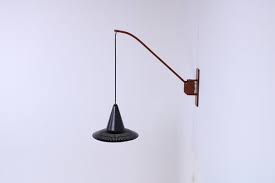 Adjustable Wall Lamp In Black And Teak