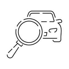 Car With Magnifying Glass Vector Images
