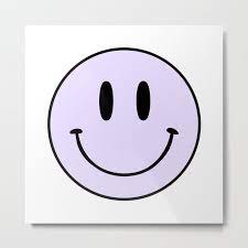 Purple Smiley Face Metal Print By