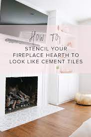 Diy Fireplace Hearth Stencil Makeover