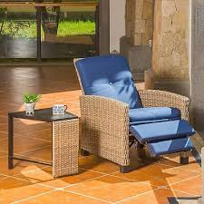 Weather Wicker Reclining Patio Chair