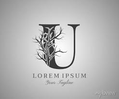 Letter U With Dead Tree Design Logo