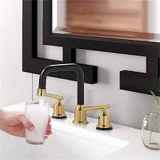 Aster Form Corp B0b49qp623 Widespread Faucet Bathroom Faucet Finish Black Gold