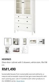 Ikea Hemnes Glass Door Cabinet