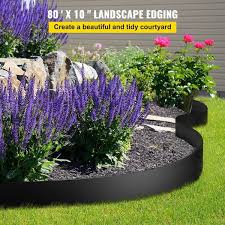 Vevor Landscape Edging 10 Inch Depth 80 Ft Total Length Recycled Hdpe Coiled Terrace Board Flexible Bender Border For Landscaping Lawn Garden Yard