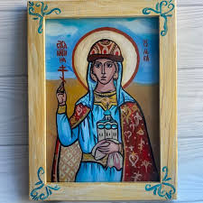 Saint Olga Icon Handmade Ukrainian