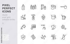Baby Food Line Icon Set Infant Formula