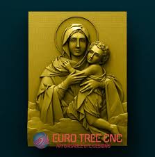 Virgin Mary And Baby Icon 3d Stl