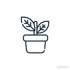 Plant Pot Icon Thin Linear Plant Pot
