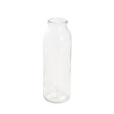 Glass Tall Milk Bottle Clear 5 5x16cmh