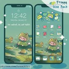 Cute Froggy App Icon Set Kawaii