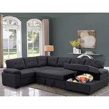 U Shape Sectional Sleeper Sofa With