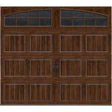 Clopay Gallery Collection 8 Ft X 7 Ft 6 5 R Value Insulated Ultra Grain Walnut Garage Door With Arch Window 111321