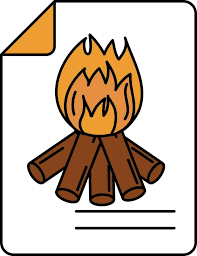 Bonfire Card Flat Icon In Orange And