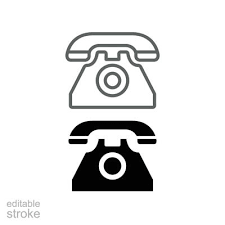 Phone Icon Old Vintage Symbol Line And