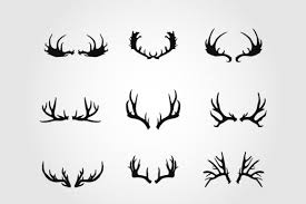 Set Of Deer Antlers Icon Vector Set