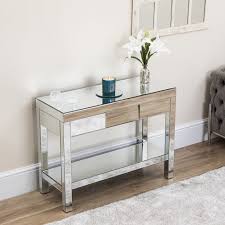 Mirrored Angled Console Table All