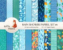 Rain Showers Set 1 Digital Paper Pack