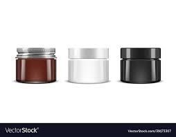 3d Brown Glass Cosmetic Jar With Metal