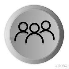 Group Icon Metal Silver Round On