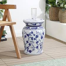 Blue Ceramic Garden Stool Tbl1016a