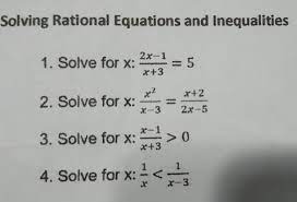 Solved Solving Rational Equations And