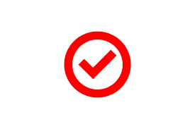 Check Mark Tick Symbol In Red Color