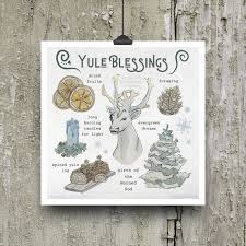 Yule Blessing Print Witchy Pagan Wiccan