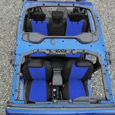 Fh Group Neoprene Waterproof 47 In X 1 In X 23 In Custom Fit Seat Covers For 2018 2021 Jeep Wrangler Jl 4dr Full Set Blue