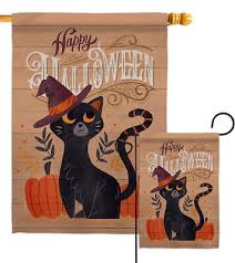 Witchy Cat Garden Flag Fall