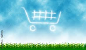 Ping Cart Icon With Outdoor Cloud