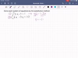Of Equations By The Substitution Method