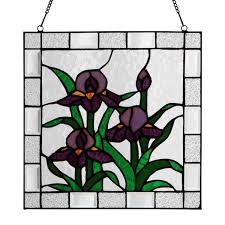 Irises Stained Glass Window Panel 21053