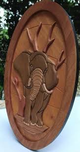 Animals Ornament 3d Wood Carved Plaque