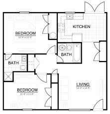 Our 2 Bedroom 2 Bathroom Floor Plan Is