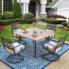 5 Piece Metal Patio Outdoor Dining Set