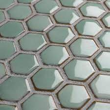 Hudson 1 X 1 Porcelain Honeycomb Mosaic Wall Floor Tile Color Mint Green