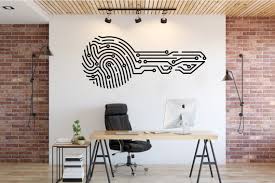 Buy Fingerprint Circuit Key Wall Decal