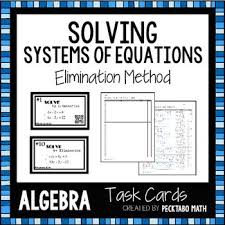 Elimination Algebra Task Cards