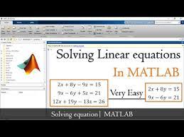 How To Solve Linear Equation In Matlab