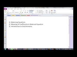 Balancing Chemical Equations And