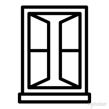 Open Window Frame Icon Outline Open