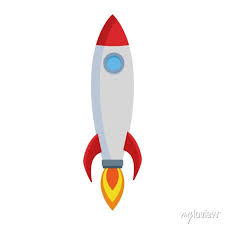 Space Rocket Icon Flat Design Wall