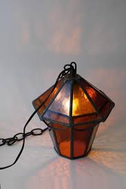 Vintage Leaded Stained Amber Glass