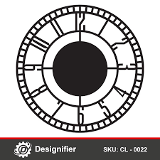 Modern Circular Clock Dxf Cl 0022 Svg